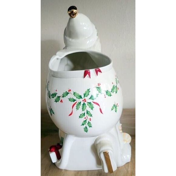 Vintage Lenox Holiday Santa Cookie Jar NO LID Great Planter Or Utensil Holder - Picture 7 of 14